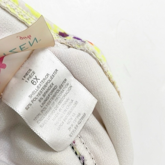 Jantzen girls striped animal print one piece swimsuit - Picture 4 of 4